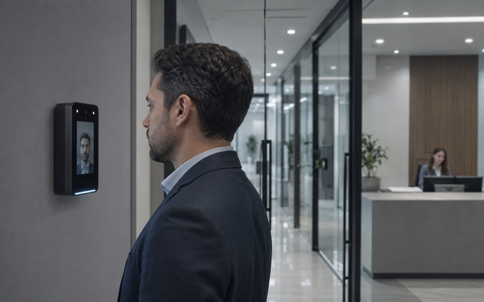 Visual editorial de reloj checador y control de asistencia laboral