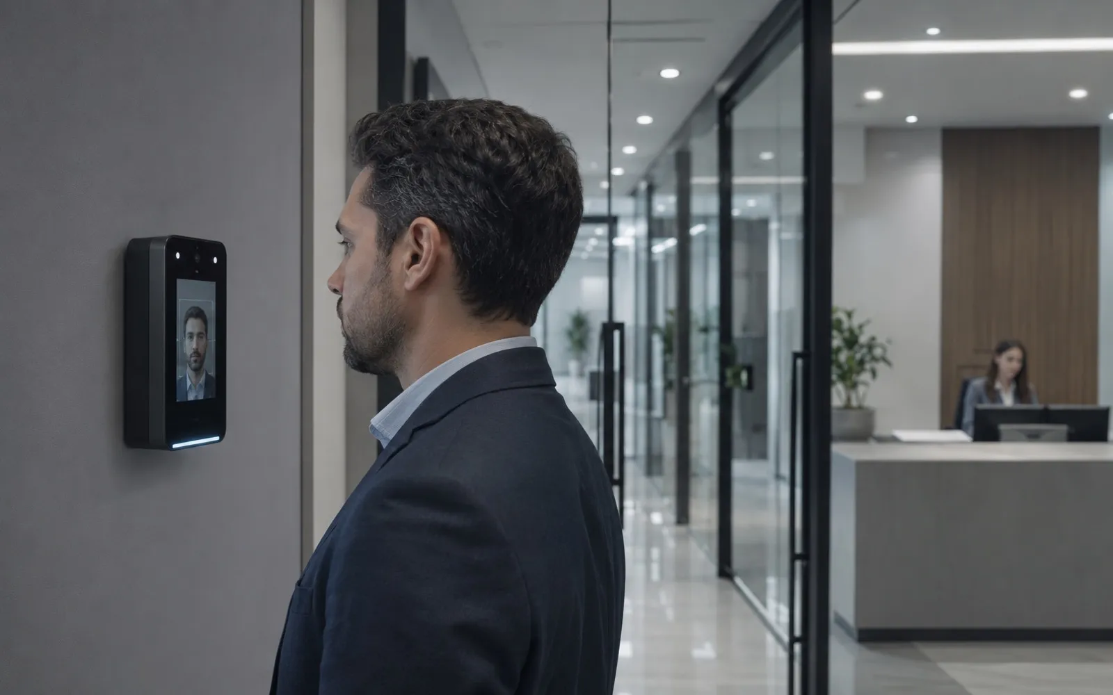 Visual editorial de reloj checador y control de asistencia laboral